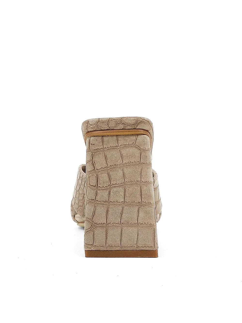 {ShuSHop} Eartha Triangle Heel - Taupe Croco