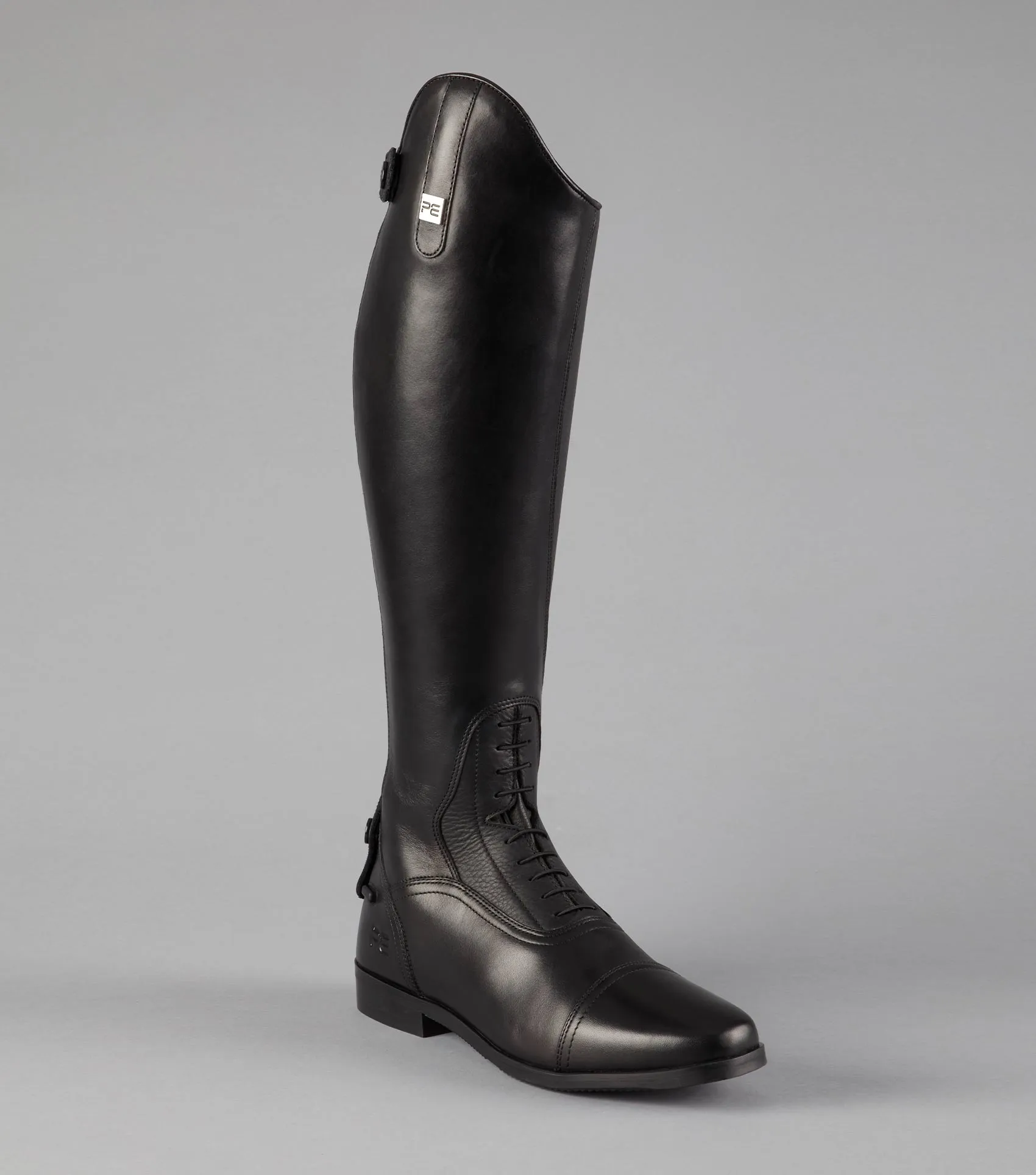 Silentio Mens Tall Leather Field Boots Black (Wide Calf)