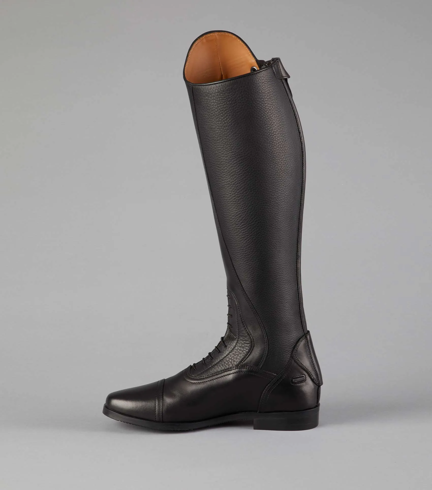Silentio Mens Tall Leather Field Boots Black (Wide Calf)