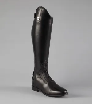 Silentio Mens Tall Leather Field Boots Black (Wide Calf)