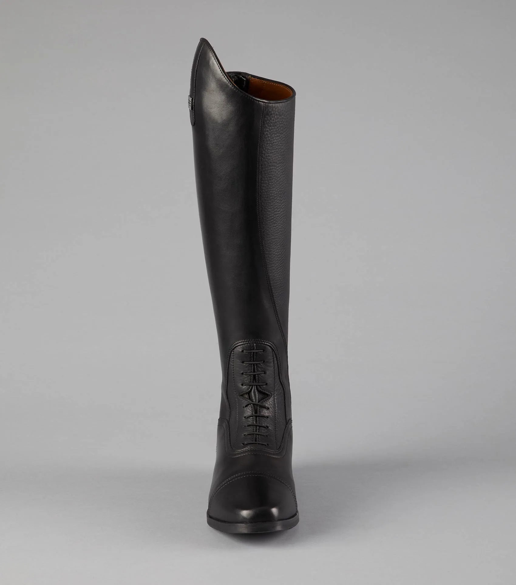 Silentio Mens Tall Leather Field Boots Black (Wide Calf)