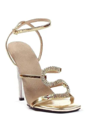 SS-508-CHANTEL Sandal | Gold Faux Leather