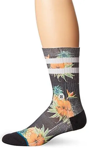 Stance Men's Canary Express Tropical Print Arch Support Classic Crew Socks