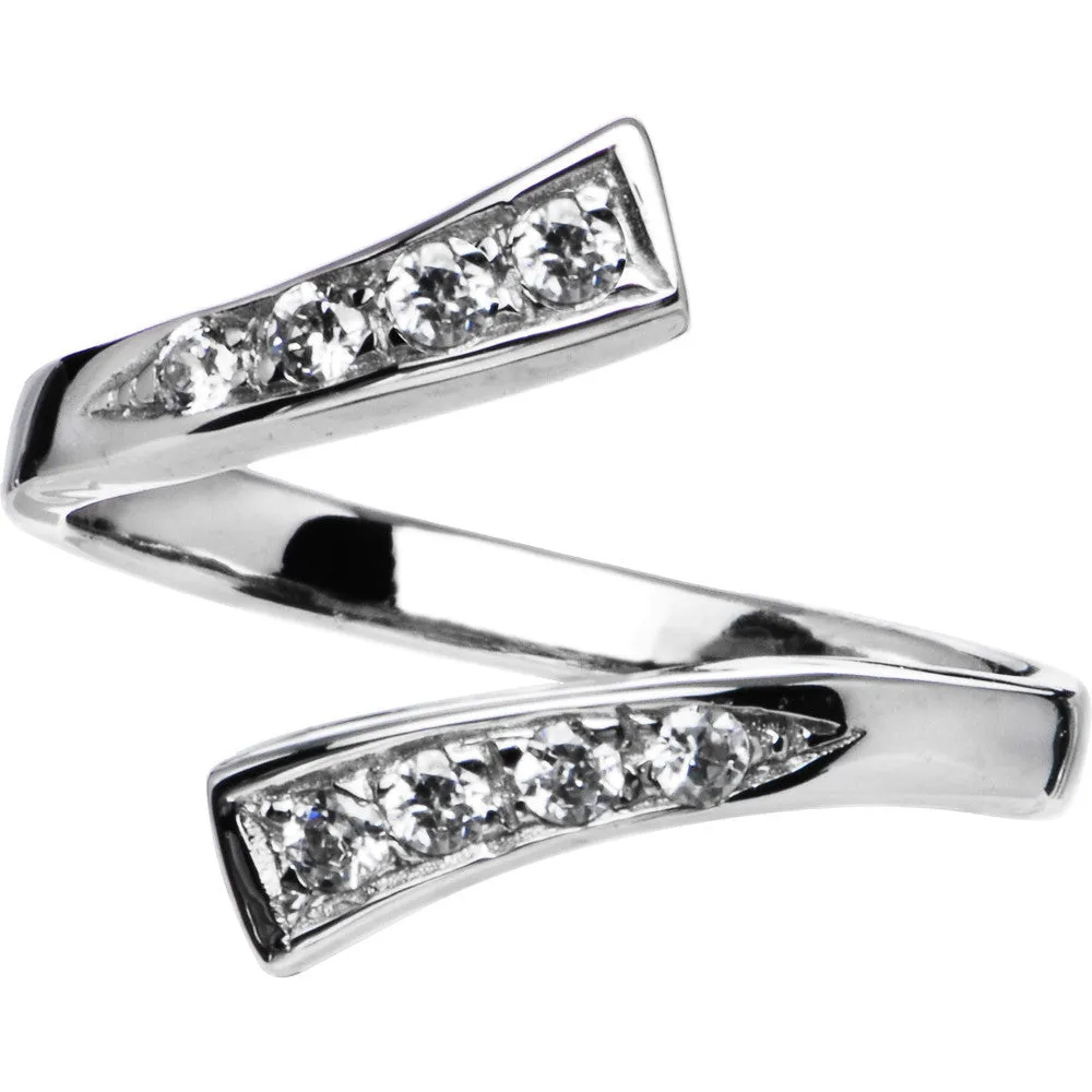 Sterling Silver 925 Cubic Zirconia Classic Toe Ring