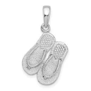 Sterling Silver Polished 3D Flip-flops Pendant