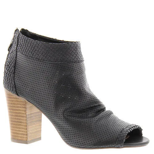 Steven By Steve Madden Black Perforated Normandi Peep Toe Booties Size 9.5