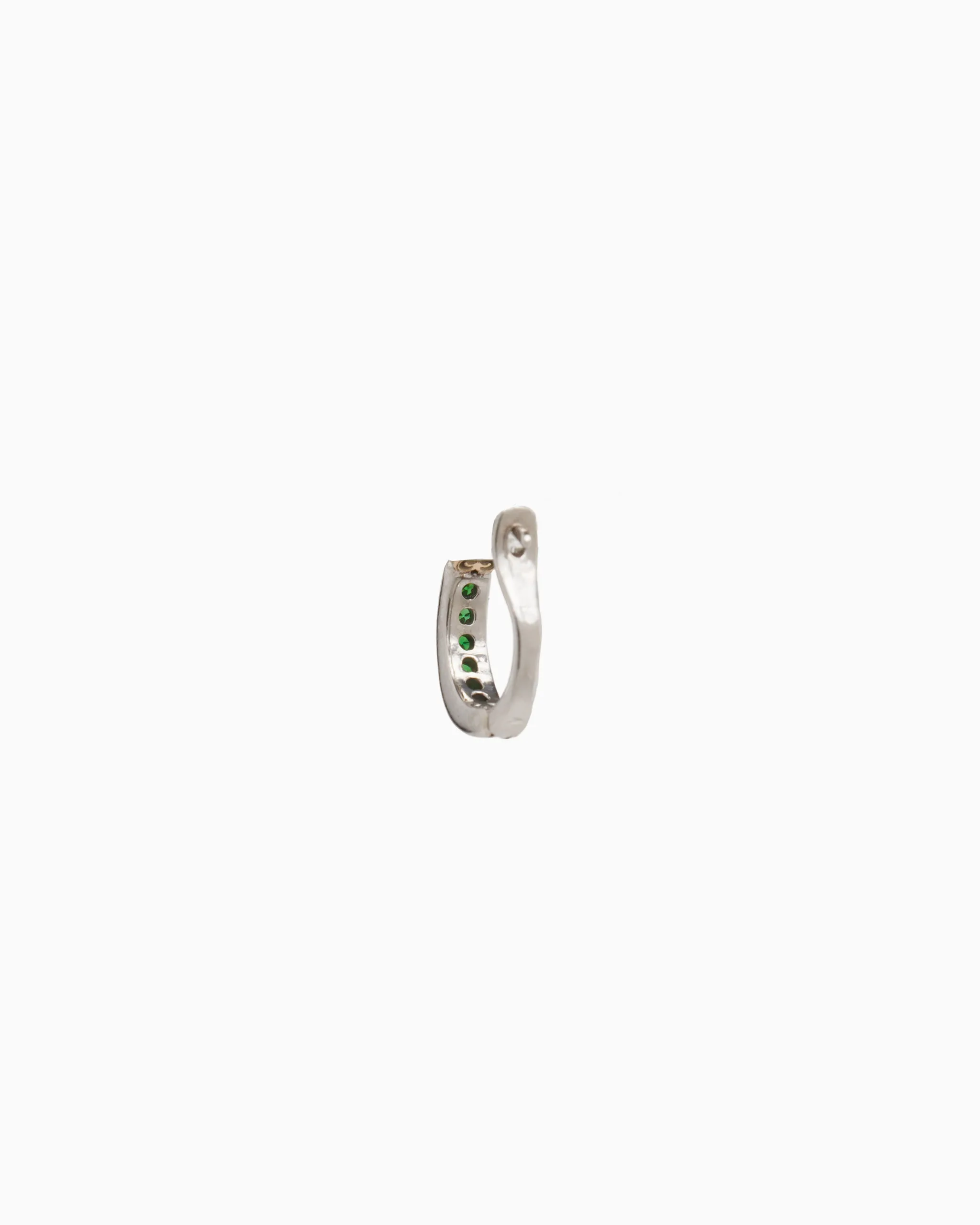 Stone Embellished Hoops - Green Zircon