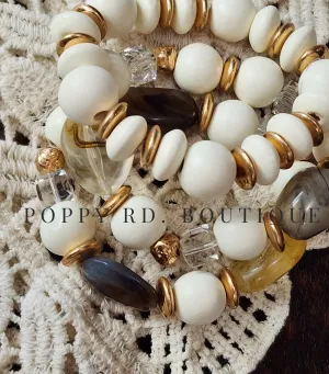 Storm Seed Bead bracelet with charm accents *