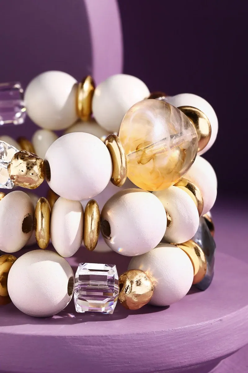 Storm Seed Bead bracelet with charm accents *