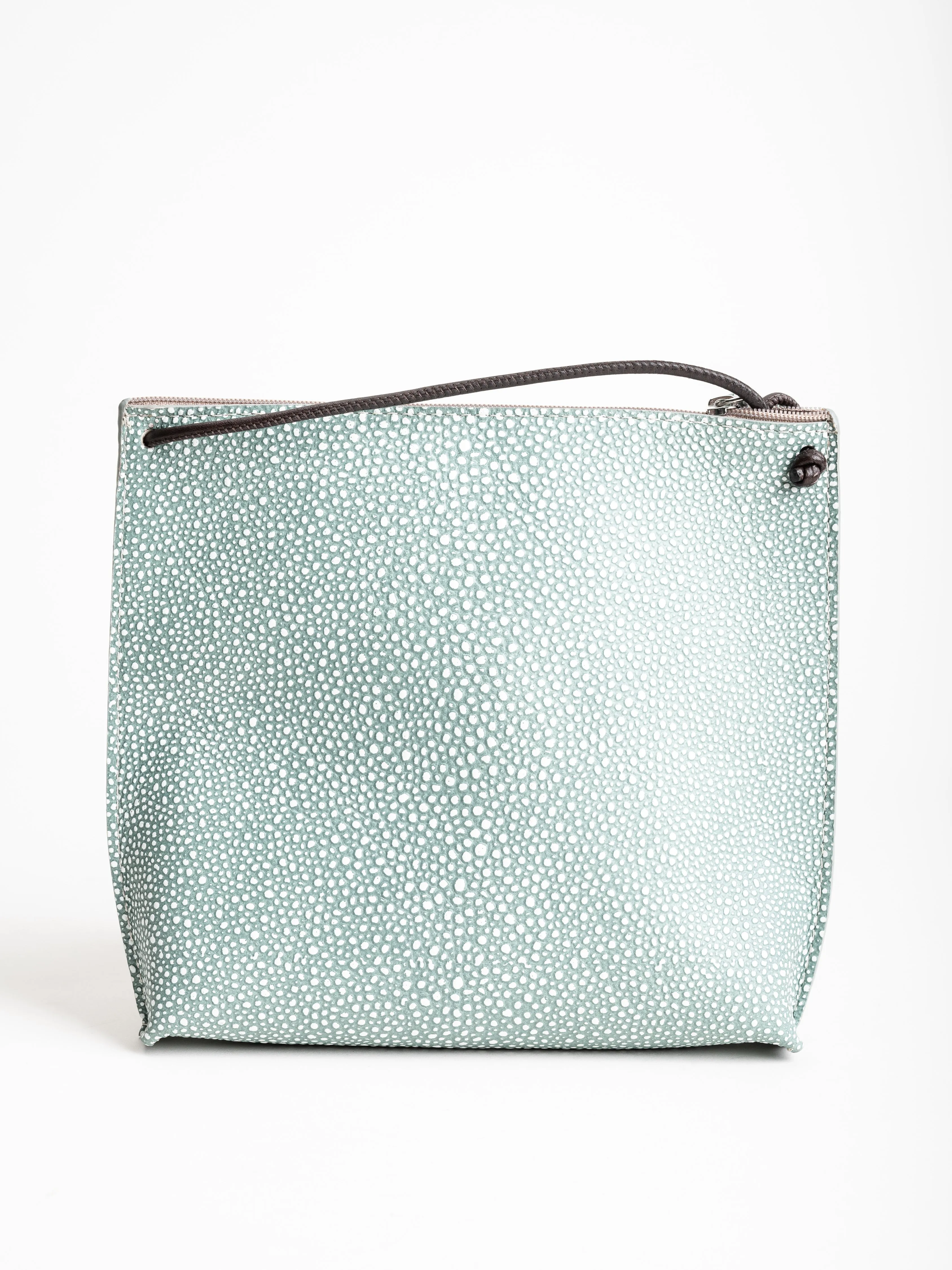 strappy pouch - azure shagreen