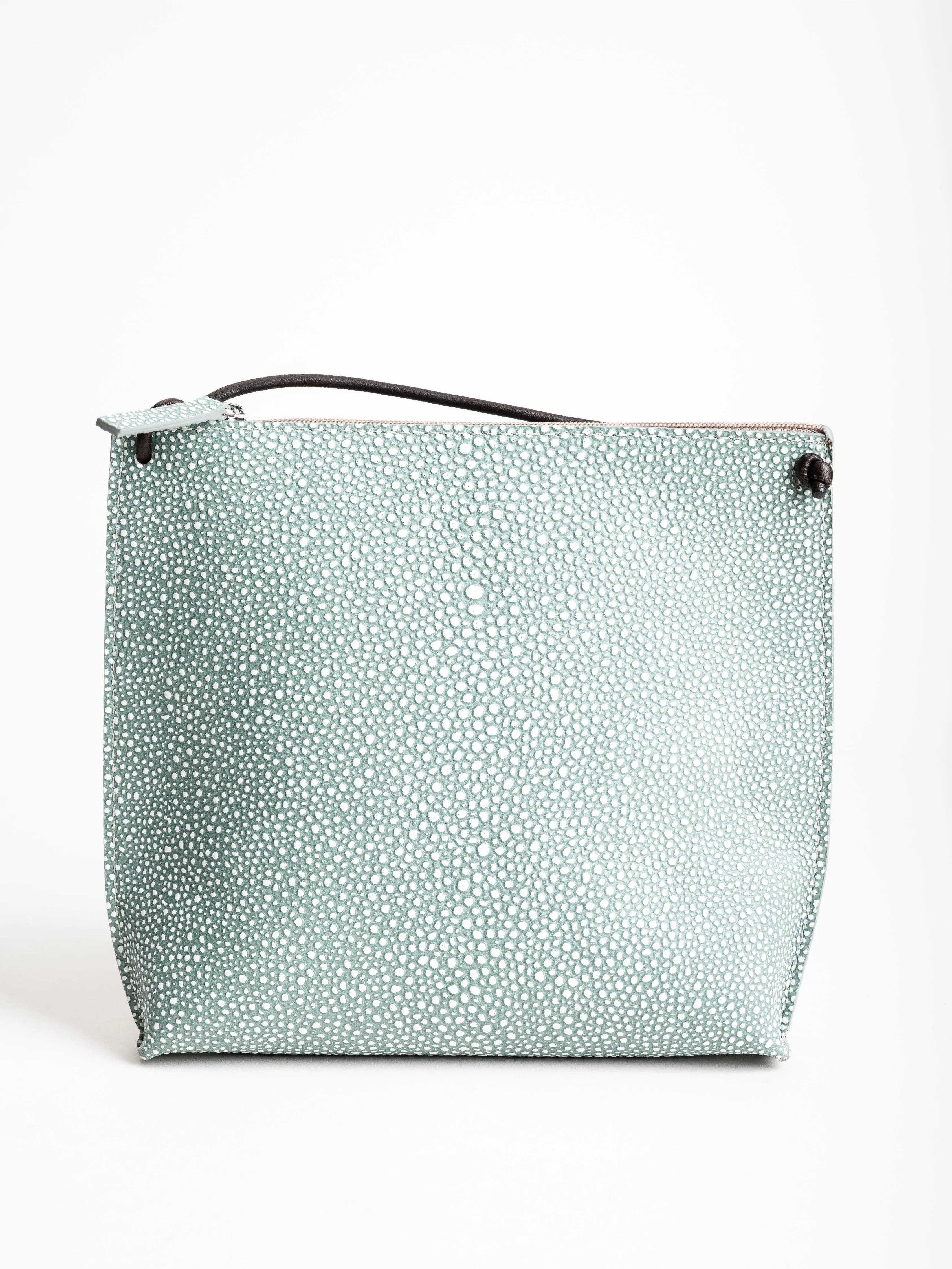strappy pouch - azure shagreen