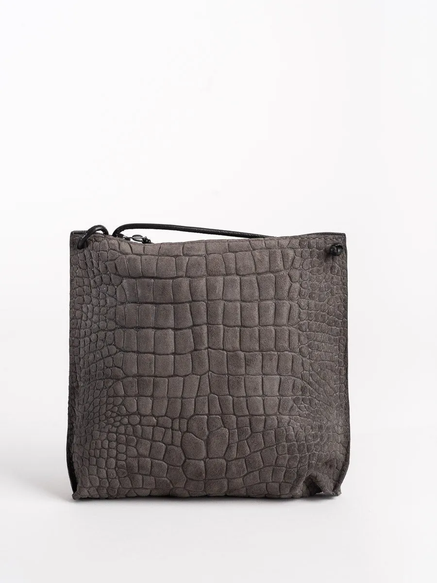 strappy pouch - flannel sueded gator