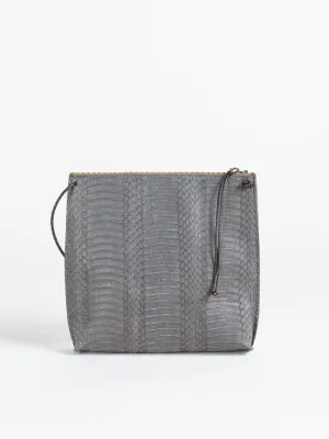 strappy pouch - snake grey