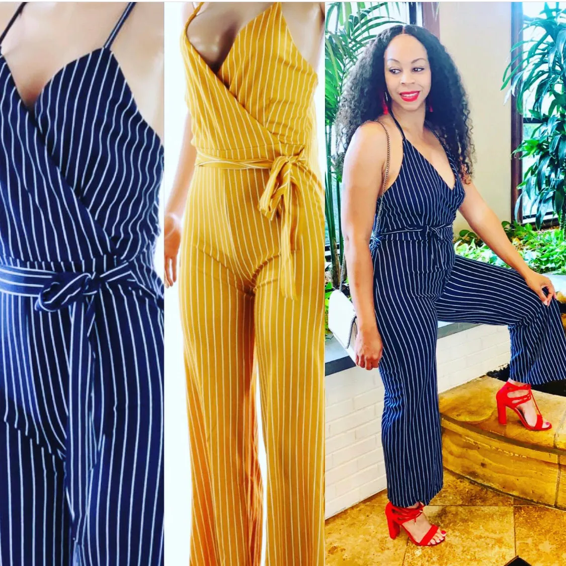 Striped Spaghetti Strap Jumper‼️ XL available !