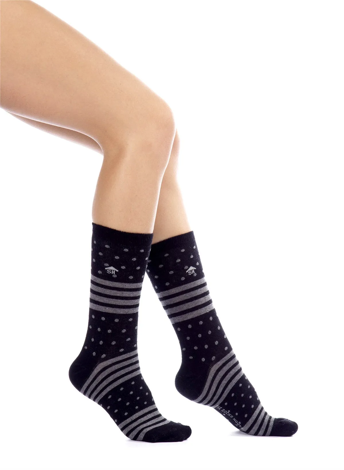 Stripes and Dots Design Women Socks