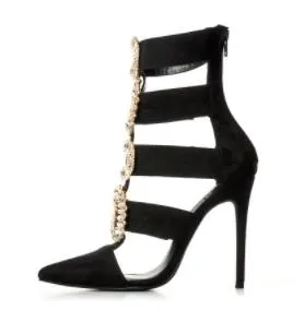 Summer Autumn Winter Shoes Women High Heels Pointed Toe Sandals  Crystal Ankle Boots Wedding shoes Sexy Women sandals