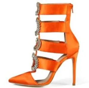 Summer Autumn Winter Shoes Women High Heels Pointed Toe Sandals  Crystal Ankle Boots Wedding shoes Sexy Women sandals
