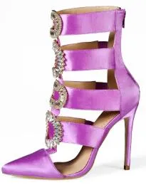 Summer Autumn Winter Shoes Women High Heels Pointed Toe Sandals  Crystal Ankle Boots Wedding shoes Sexy Women sandals