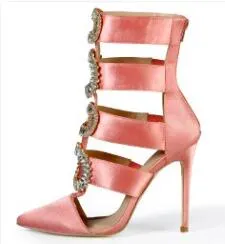Summer Autumn Winter Shoes Women High Heels Pointed Toe Sandals  Crystal Ankle Boots Wedding shoes Sexy Women sandals