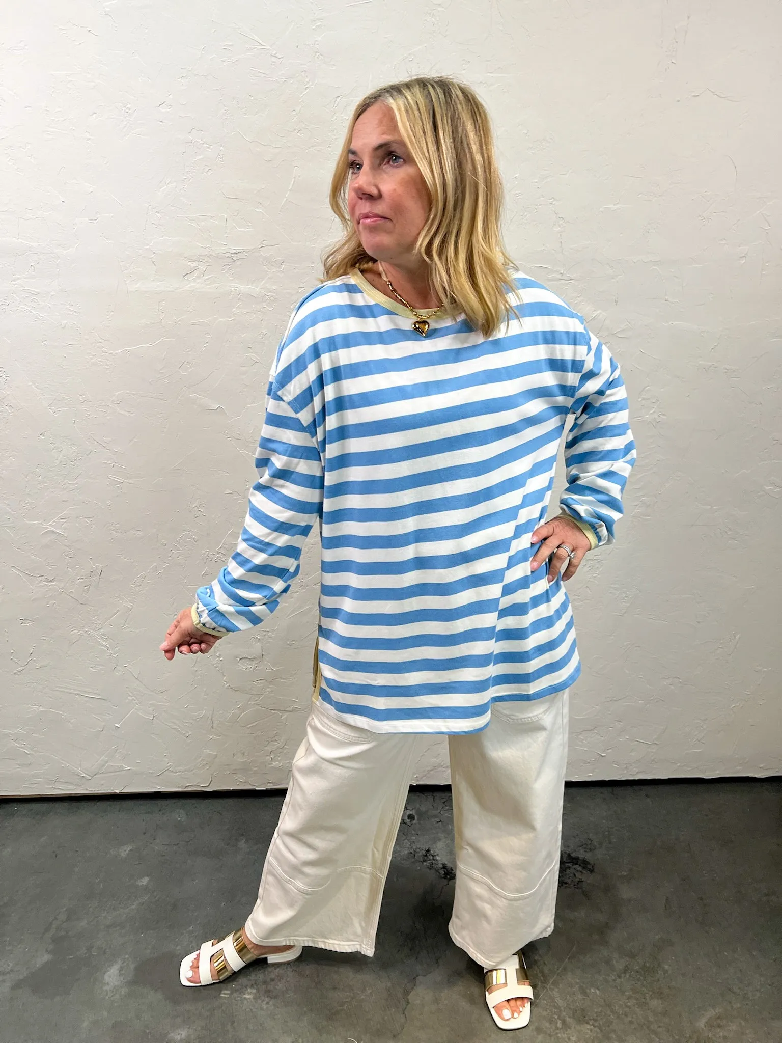 Summer Wish Stripe Tee - Blue