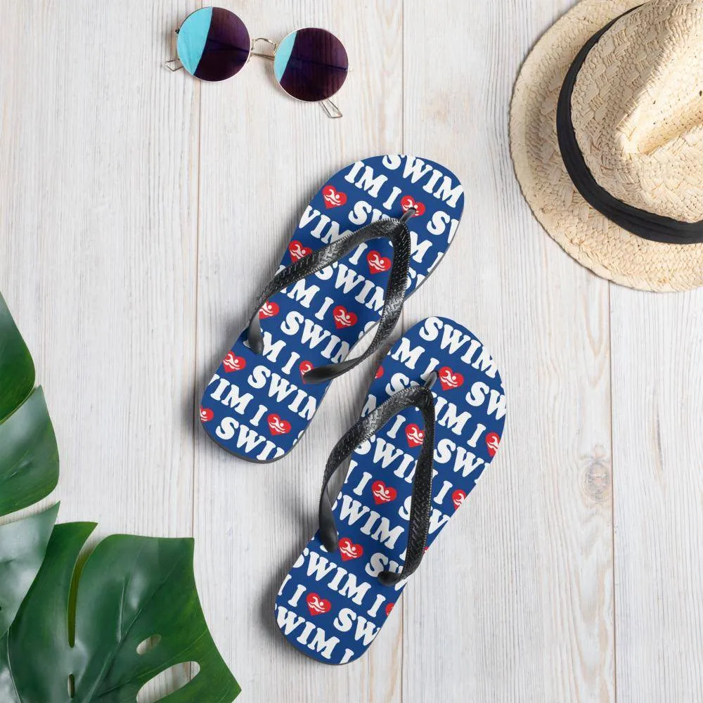 Swim Meet Flip Flops - I Love Swim Heart