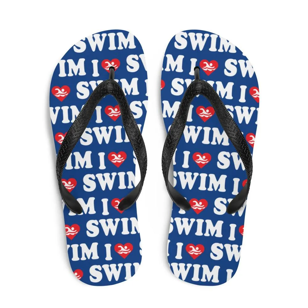 Swim Meet Flip Flops - I Love Swim Heart