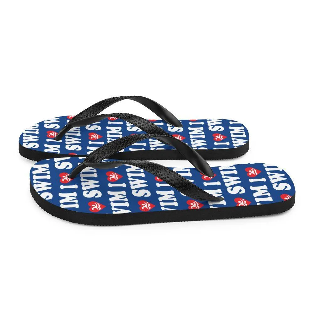 Swim Meet Flip Flops - I Love Swim Heart