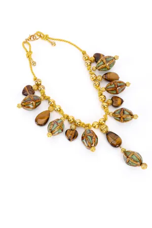 Tiger's Eye Ceramic Rope Necklace
