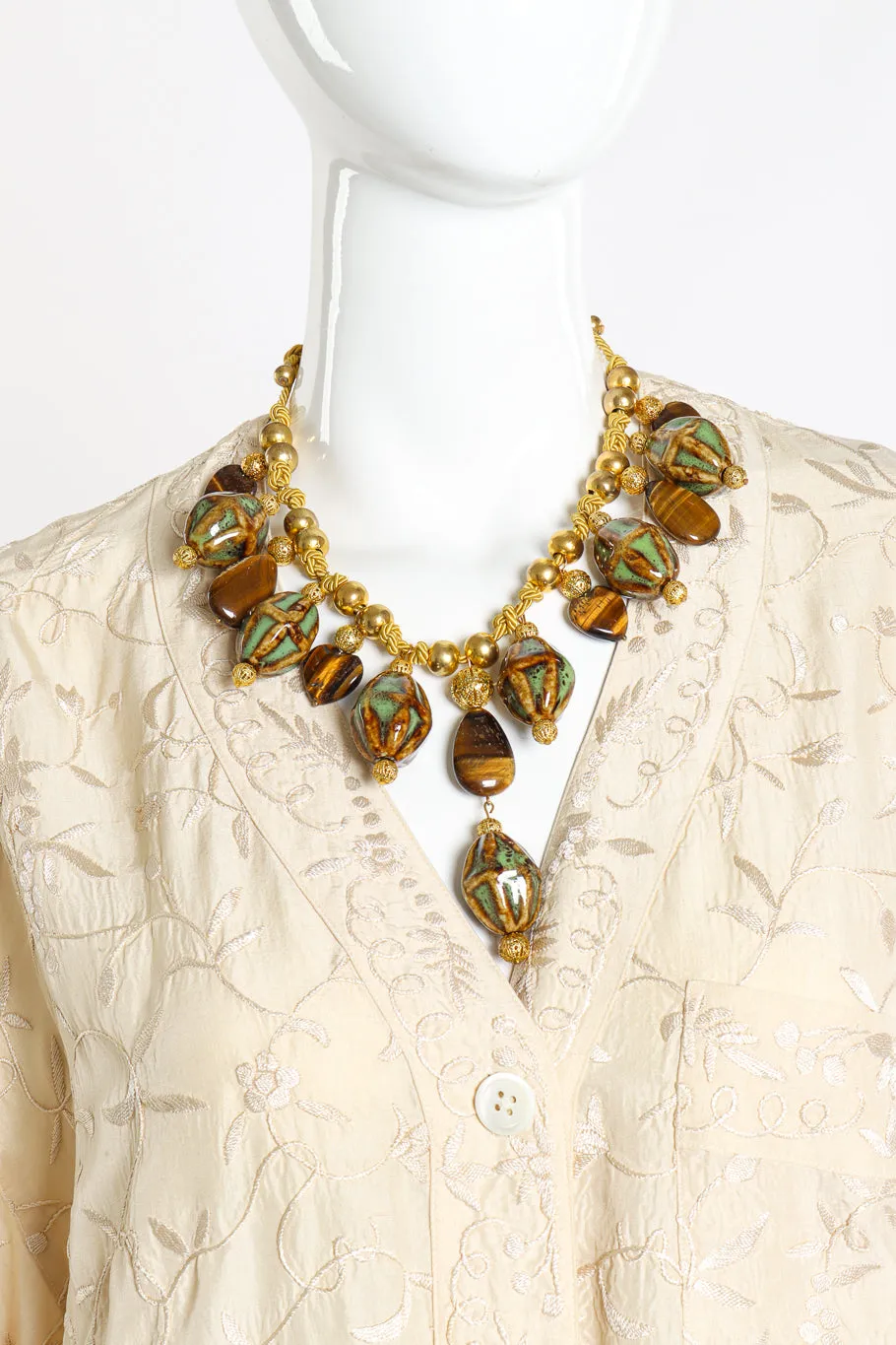 Tiger's Eye Ceramic Rope Necklace