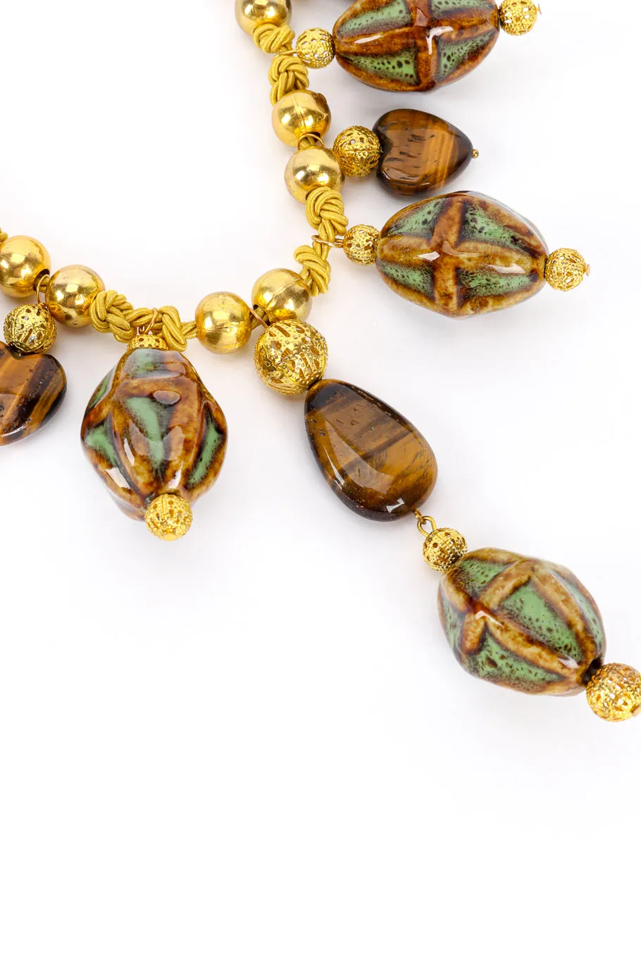 Tiger's Eye Ceramic Rope Necklace