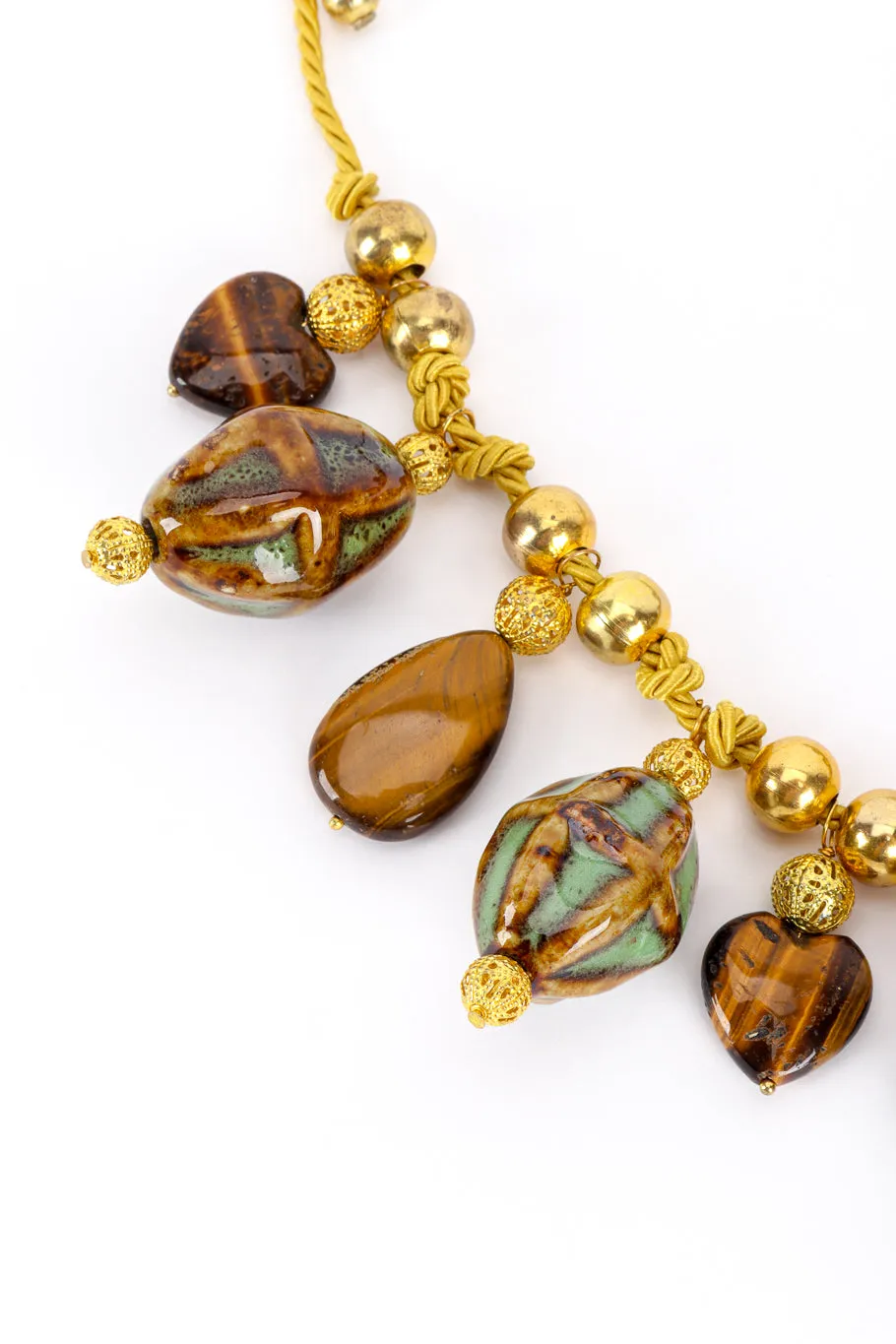 Tiger's Eye Ceramic Rope Necklace