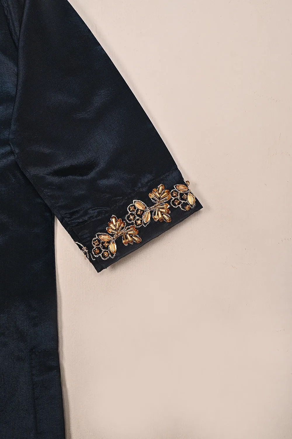 TKF-215-Navy Blue - Kids 3Pc Ready to Wear Silk Formal Dress