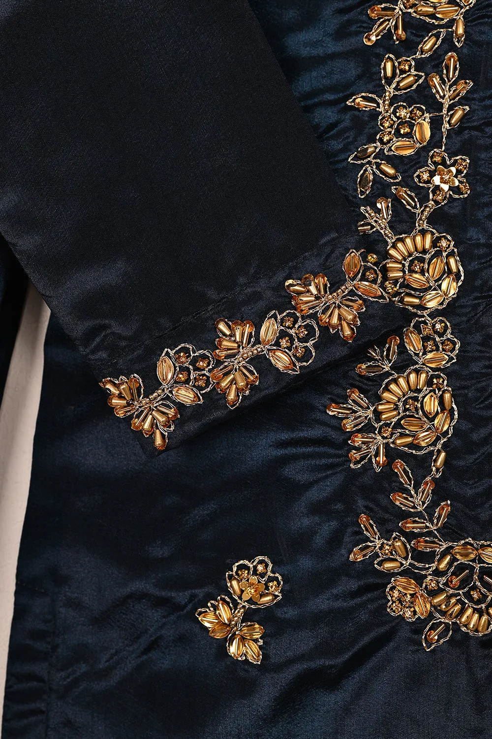 TKF-215-Navy Blue - Kids 3Pc Ready to Wear Silk Formal Dress