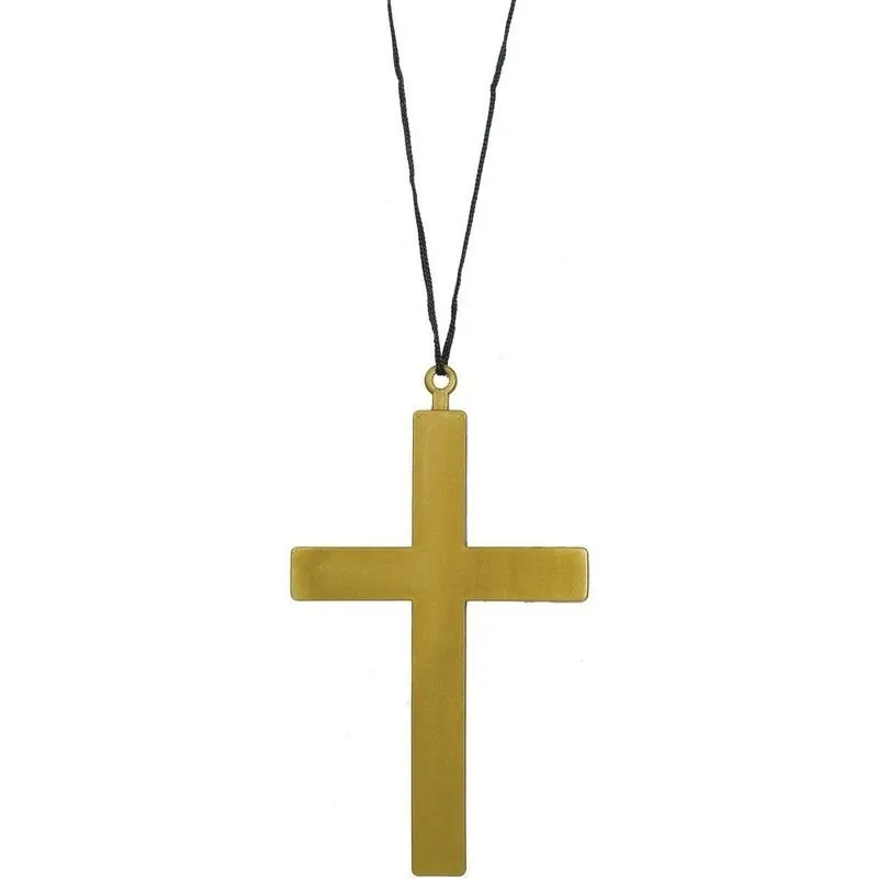 Traditional Gold Plastic Cross Necklace