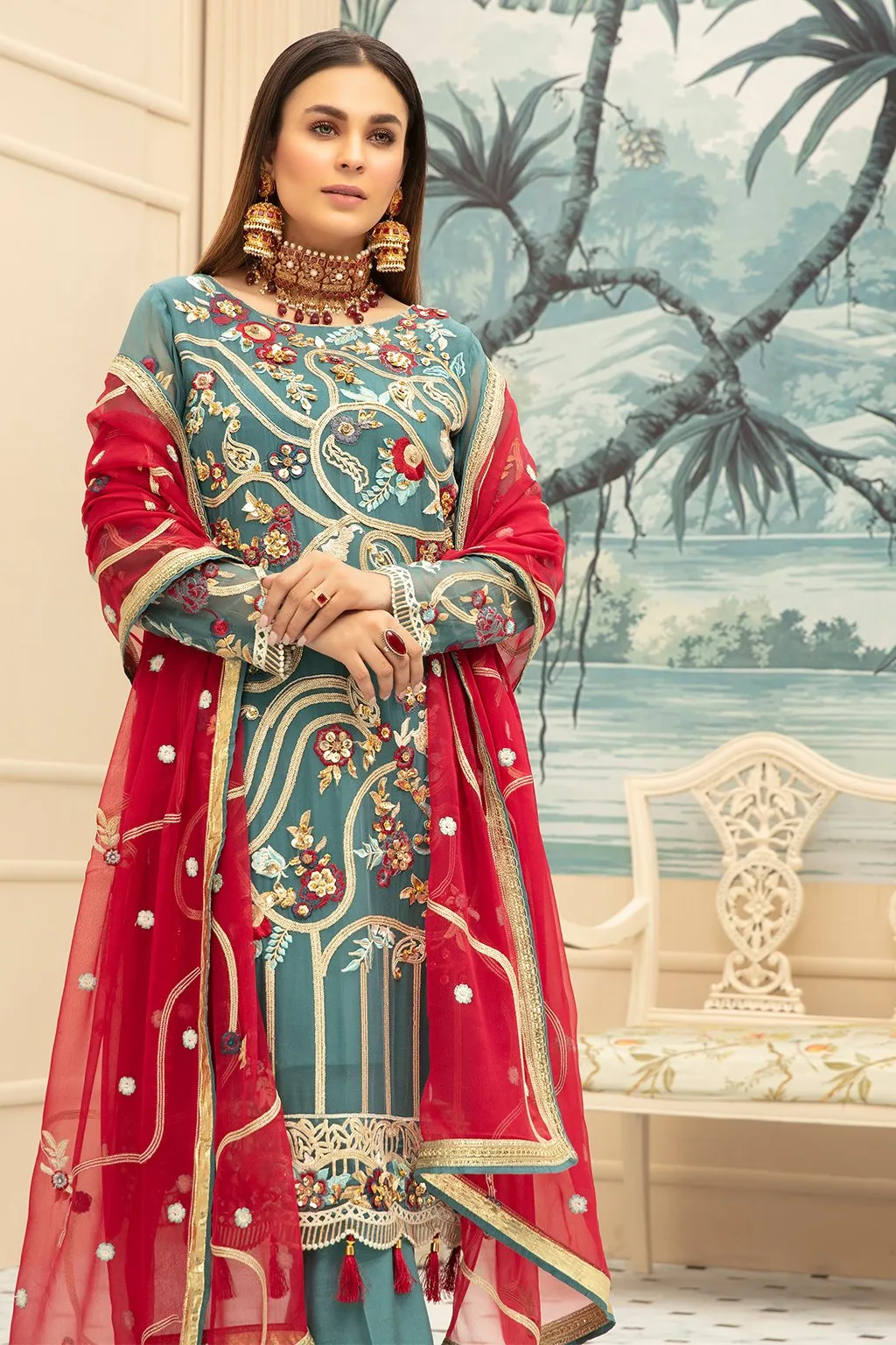 Trendy Stylish Chiffon Dress Best For Formal Wear # CA101