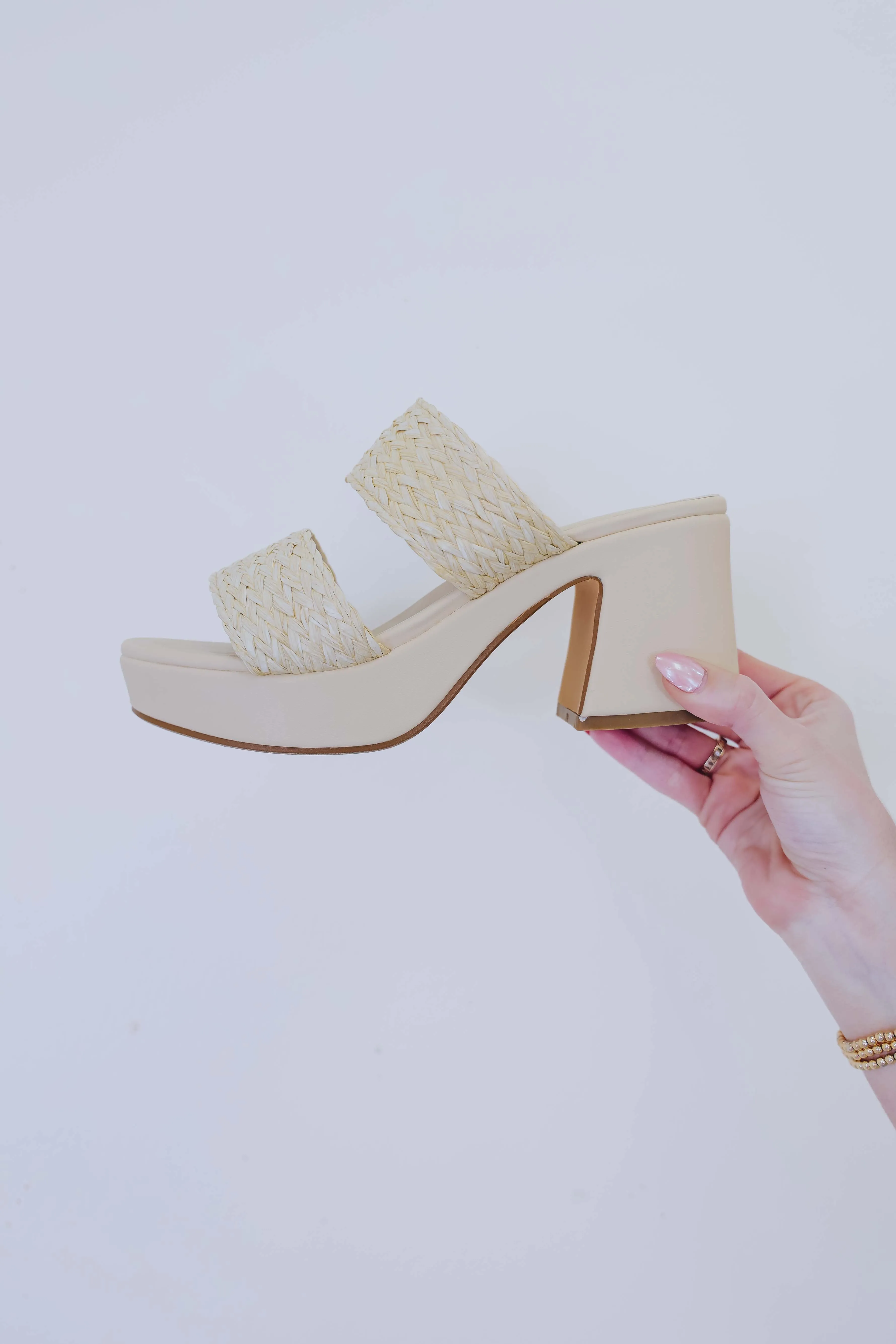 Trendy Texture Raffia Platform Sandal