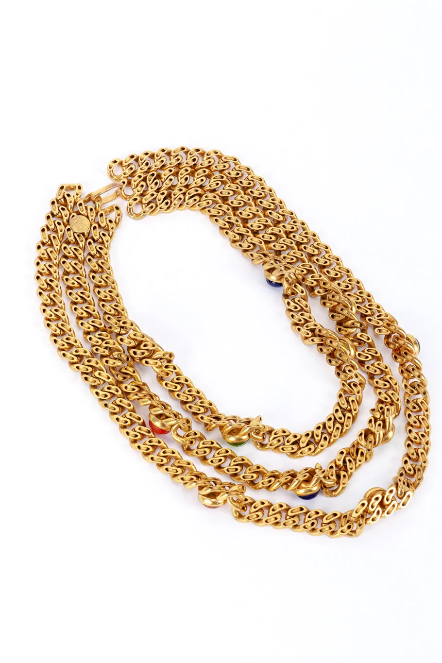 Triple Chain Gripoix Necklace
