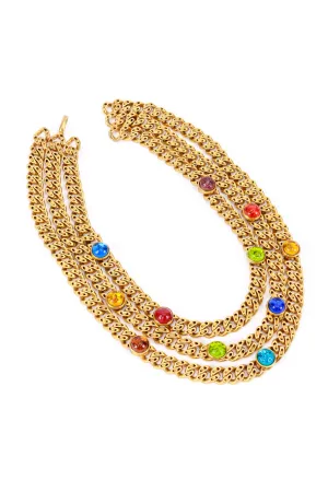 Triple Chain Gripoix Necklace