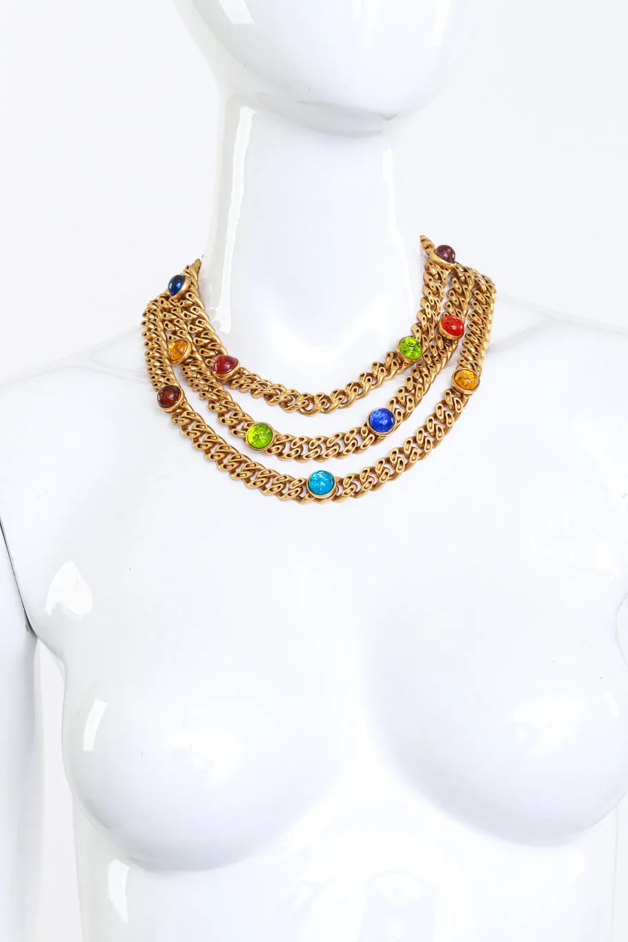 Triple Chain Gripoix Necklace