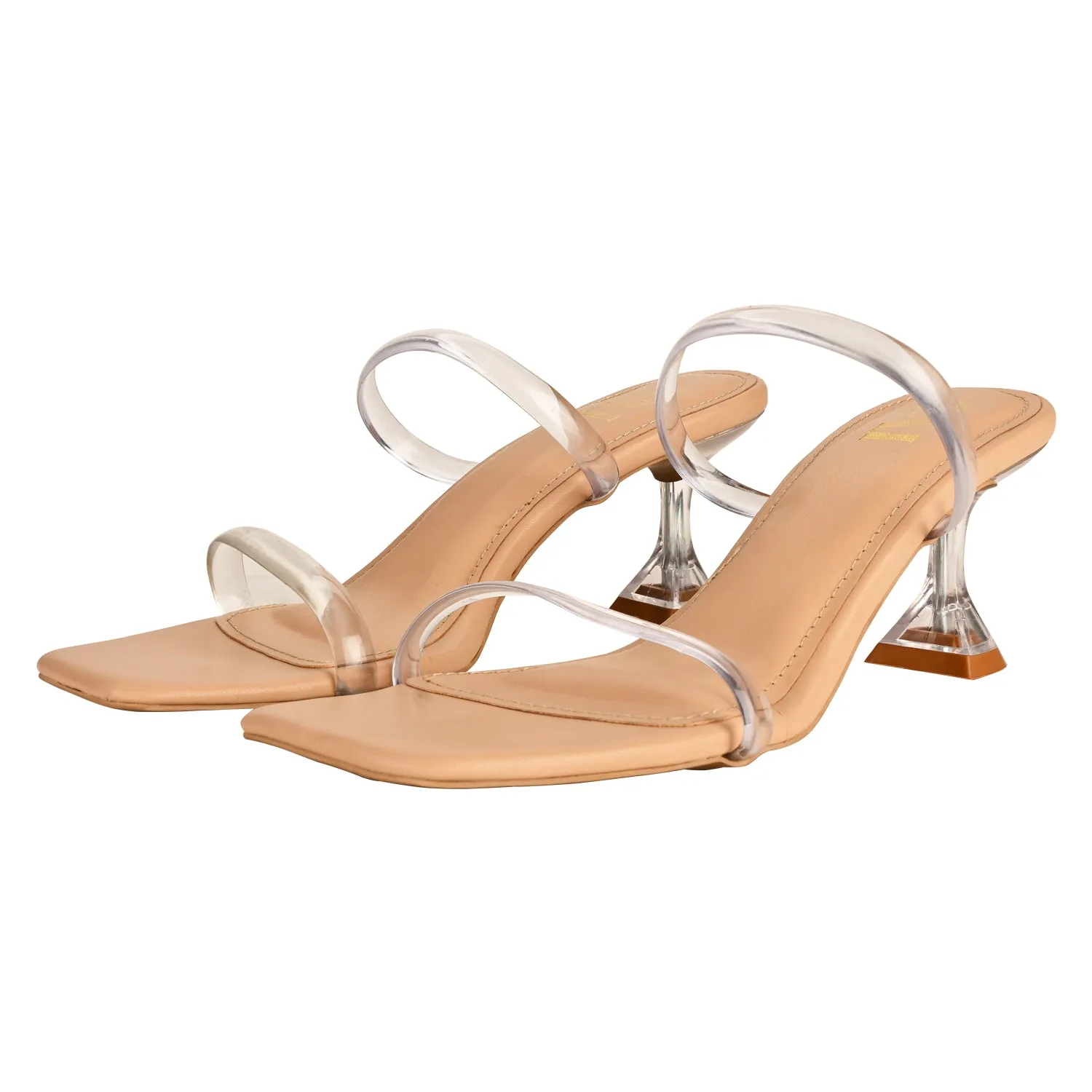 Two Strap Clear Heels