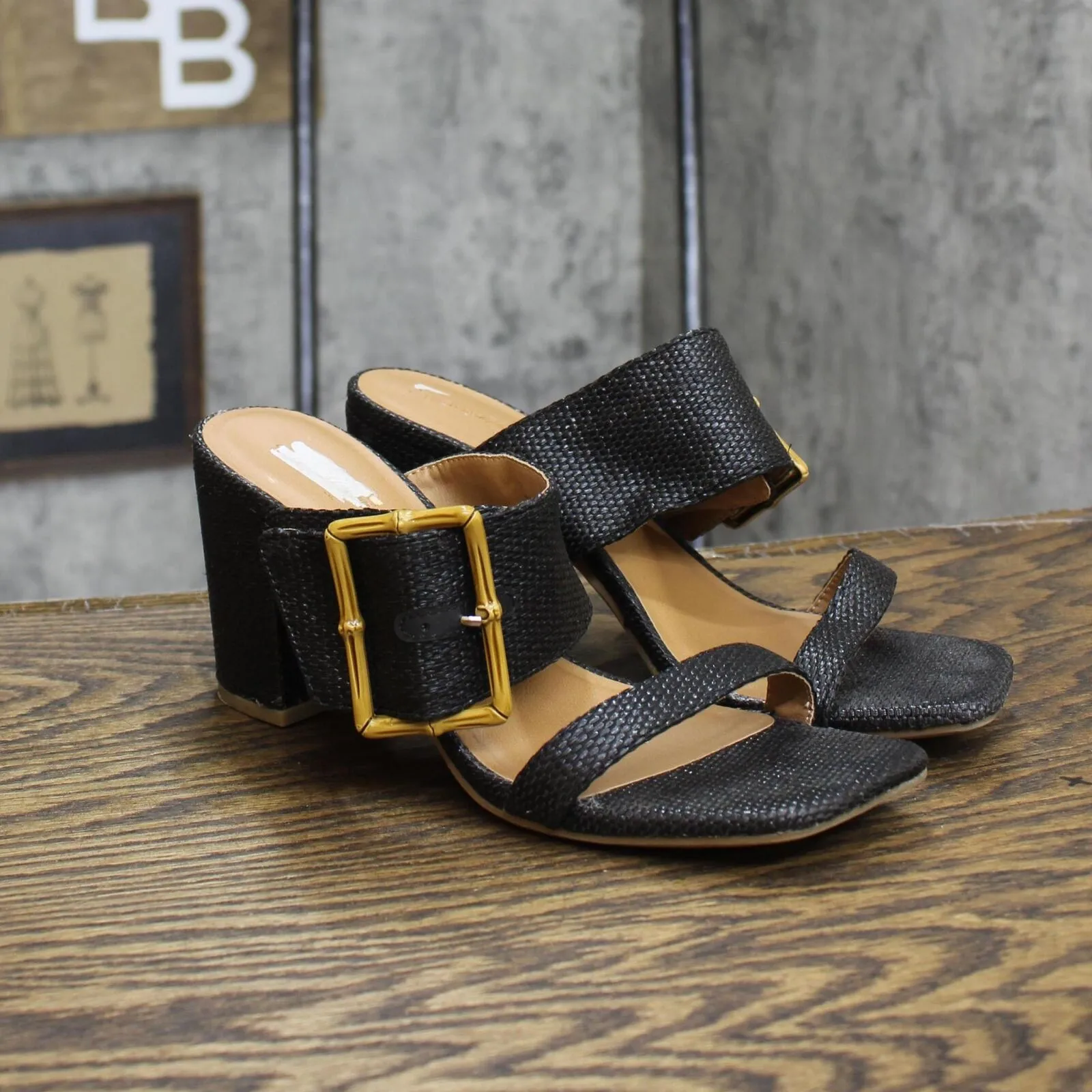 Universal Thread Women's Bristol Mule Heels 89530654 Black 7.5M