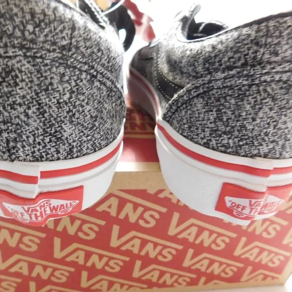 VANS WARD TEXTILE KIDS' SHOES Size 13 Black/White NEW