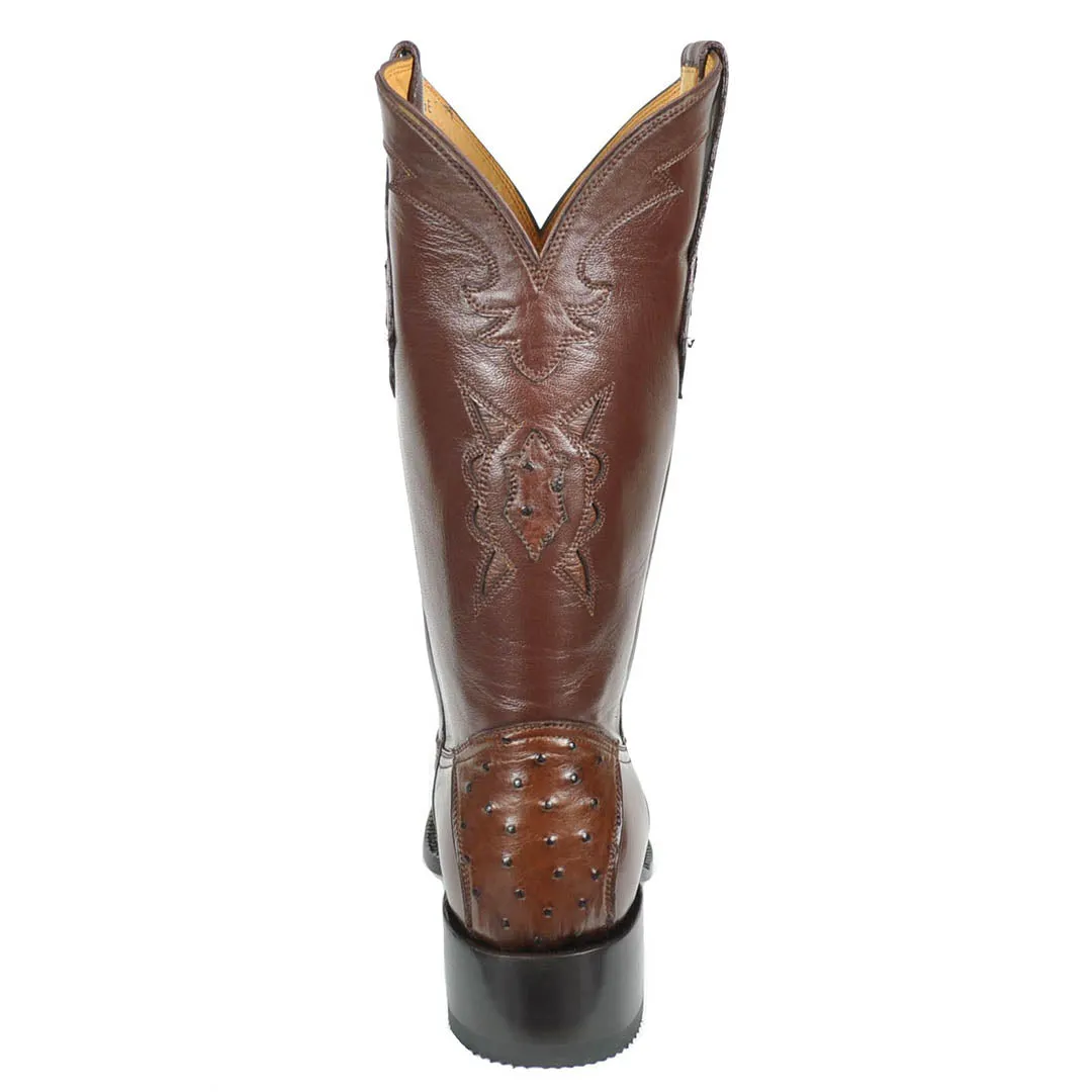 Vela Ostrich Spanish Toe Boot - Tobacco