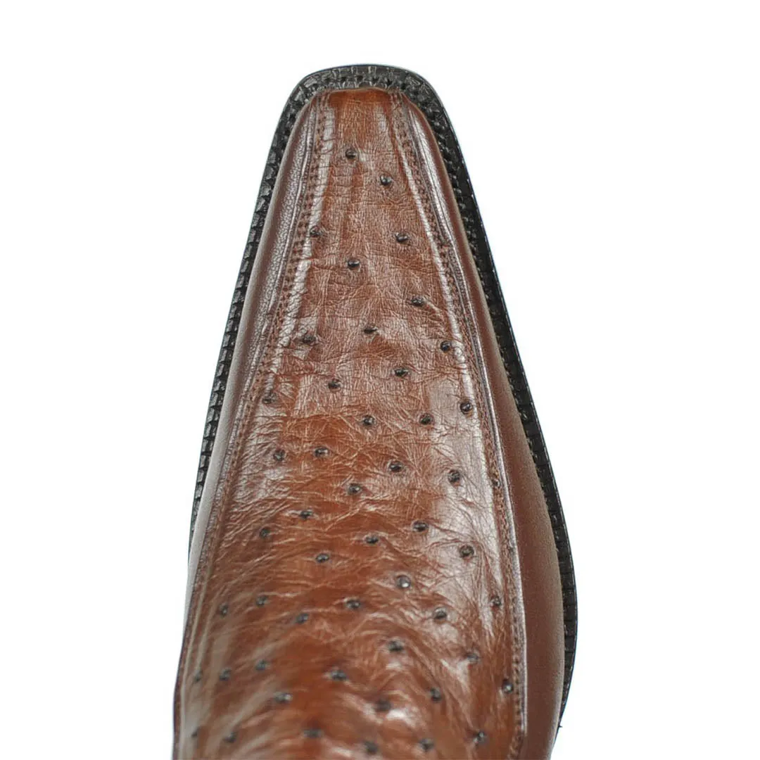 Vela Ostrich Spanish Toe Boot - Tobacco
