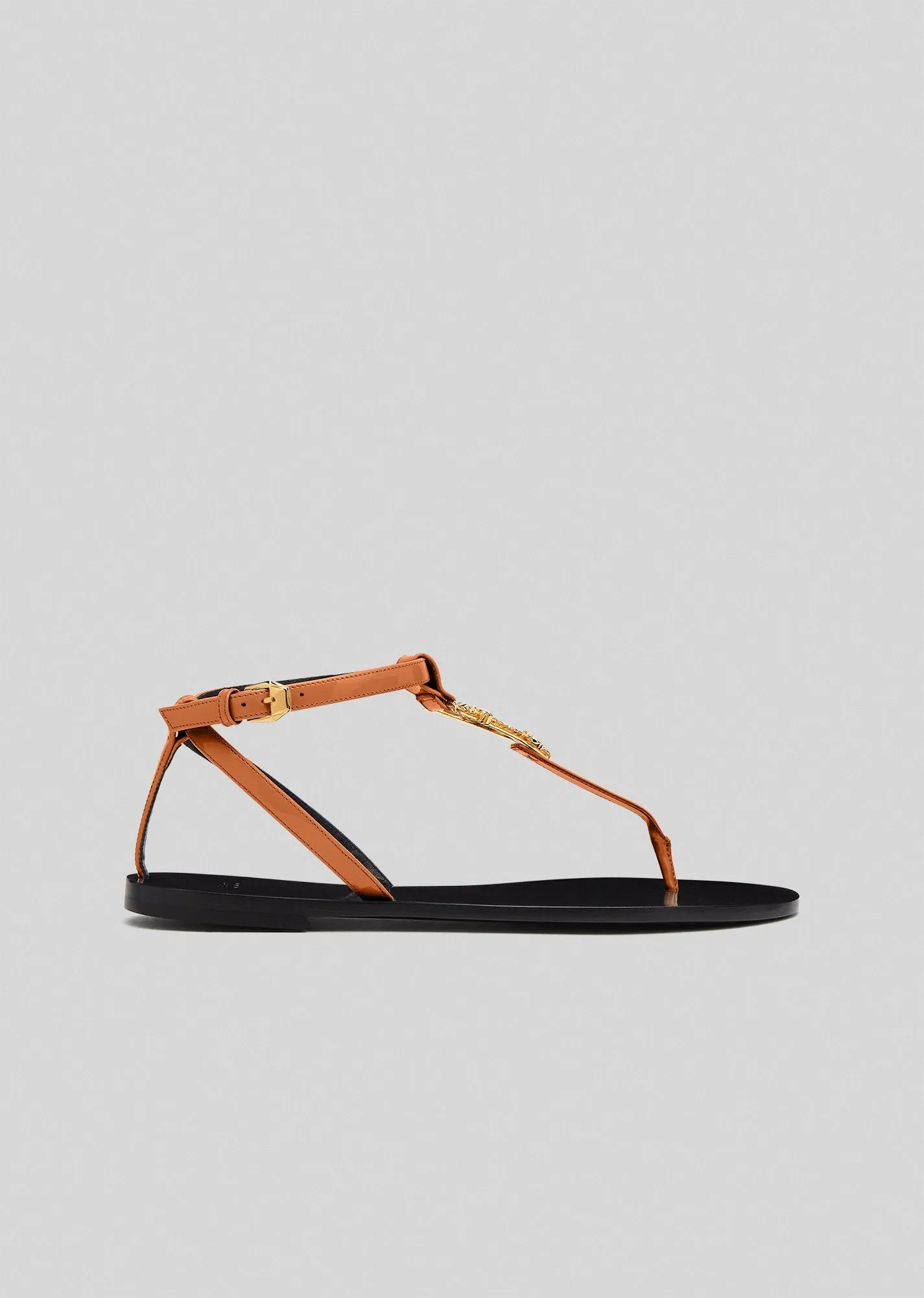 Versace Virtus Brown Thong Sandals