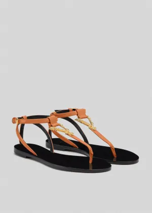 Versace Virtus Brown Thong Sandals