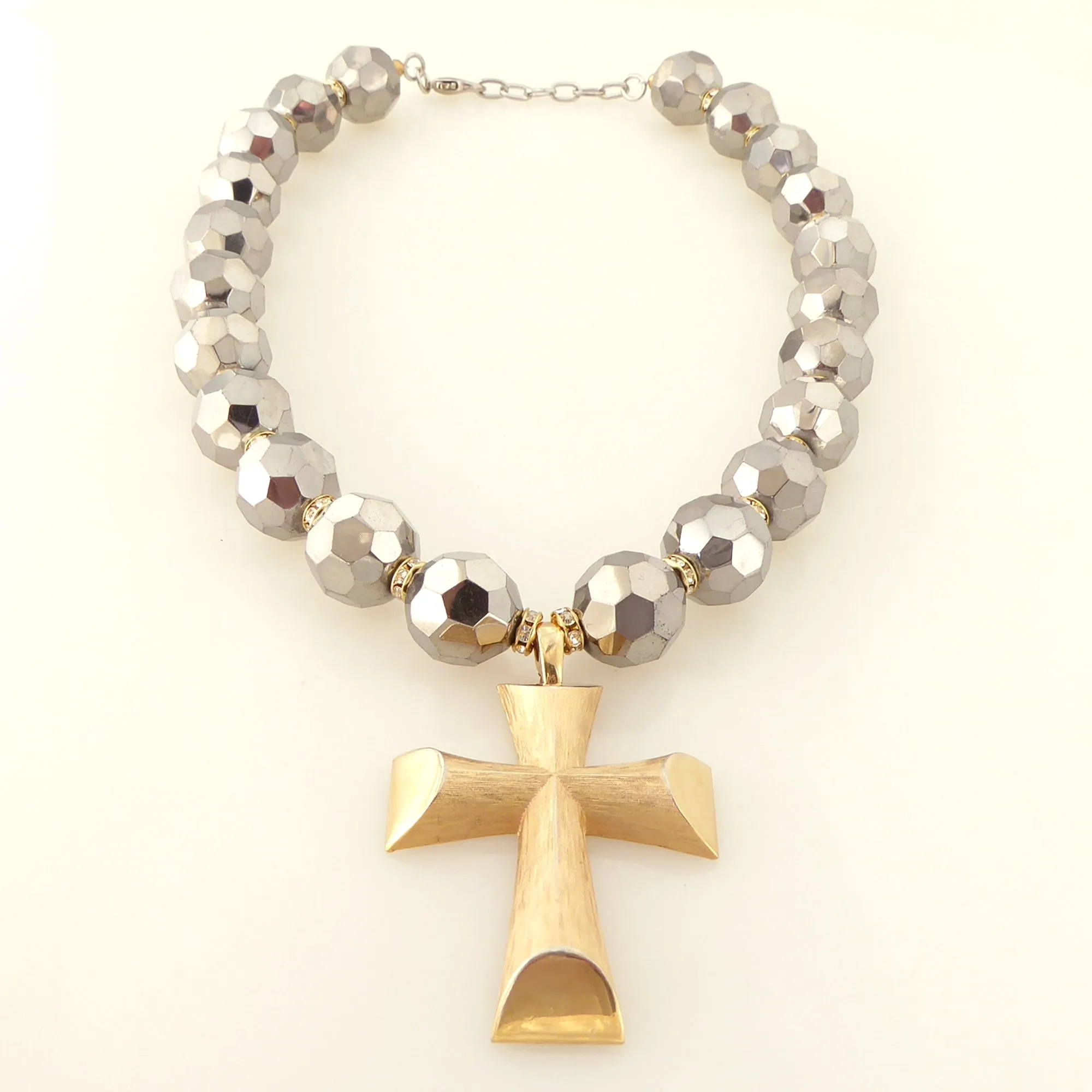 Vintage gold cross necklace