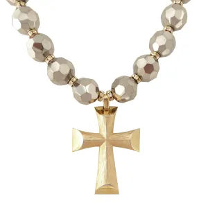 Vintage gold cross necklace