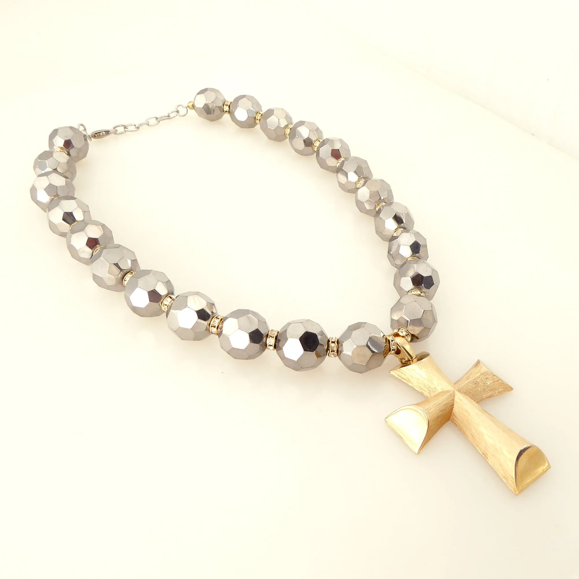 Vintage gold cross necklace