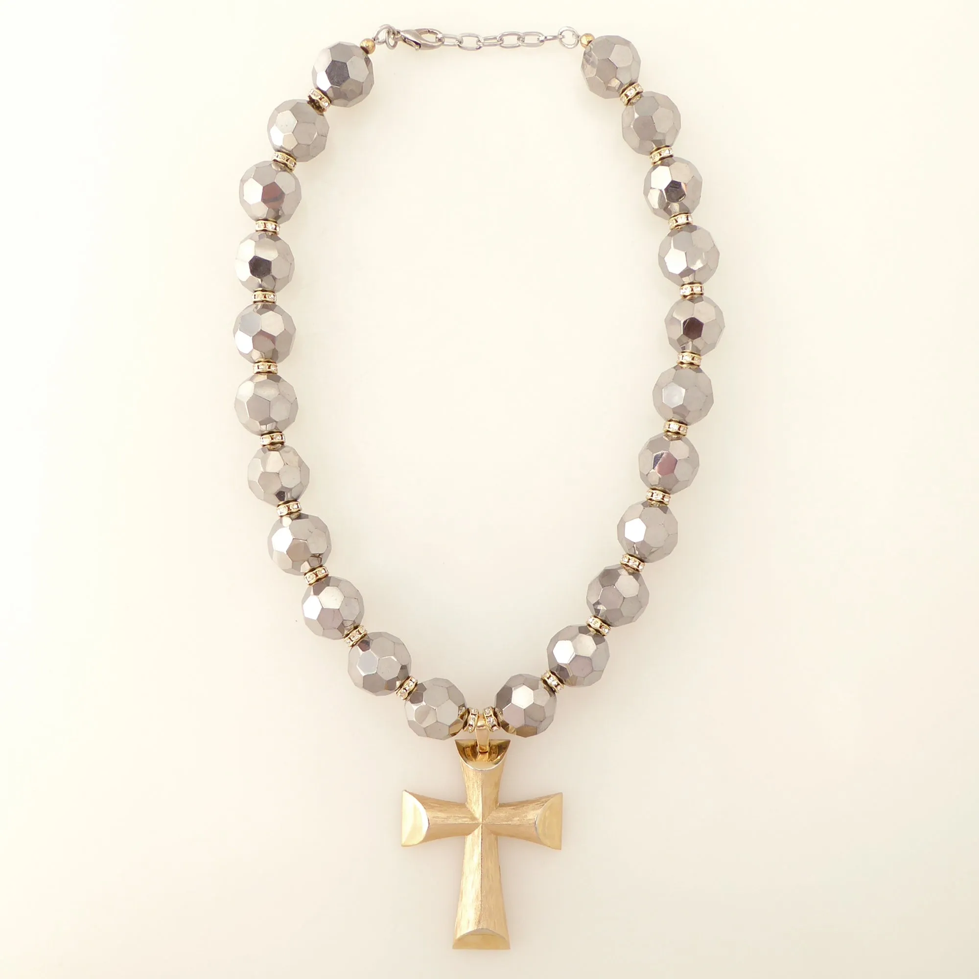 Vintage gold cross necklace